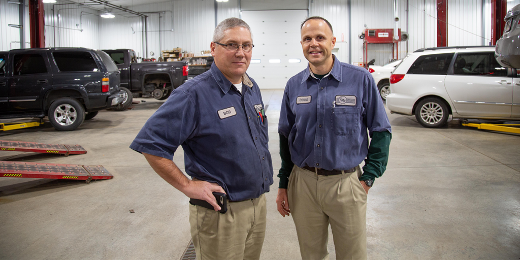Bob Vornhagen, left, and Doug Budig, right, co-owners of TMA Yankton in Yankton, South Dakota.